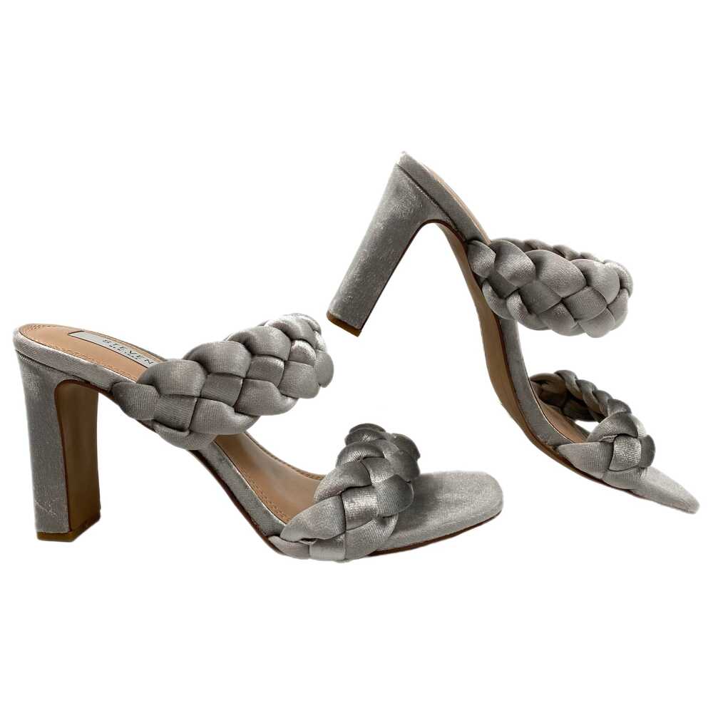 Steven By Steve Madden Silver Heels Braided Velour Square Toe | Womens 9.5